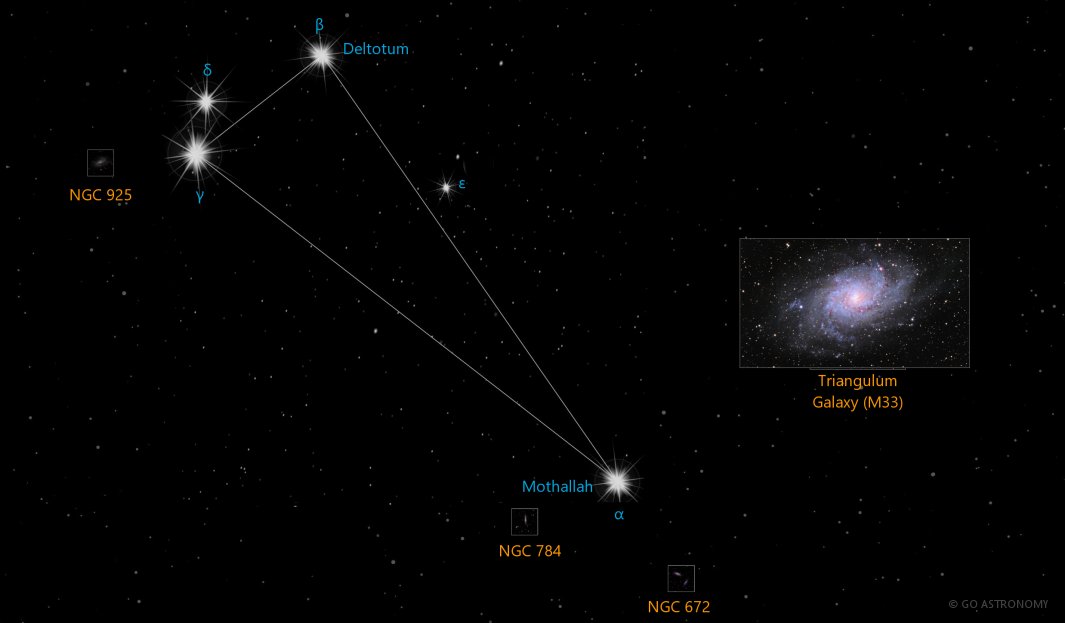 Constellation Triangulum the Triangle Star Map